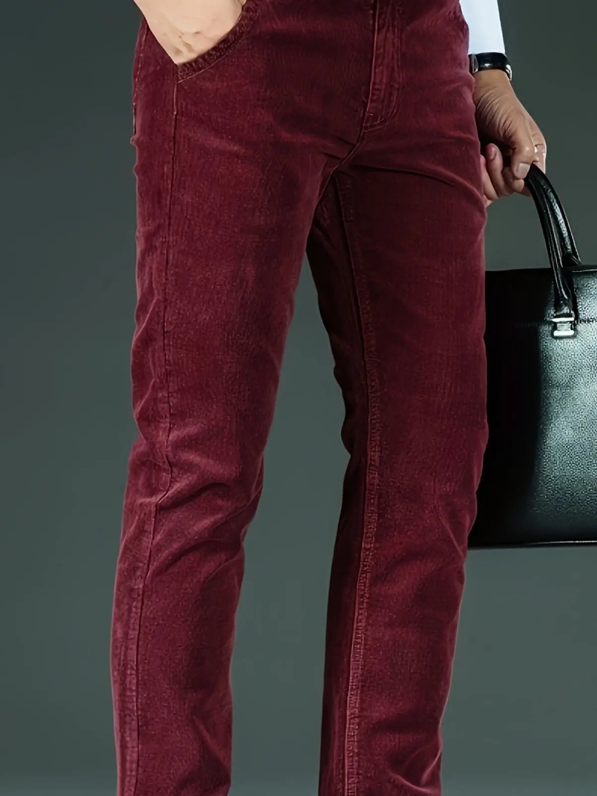 Men'S Corduroy Casual Pants for All Seasons, Featuring a Slim Straight Fit - Honesty Sales