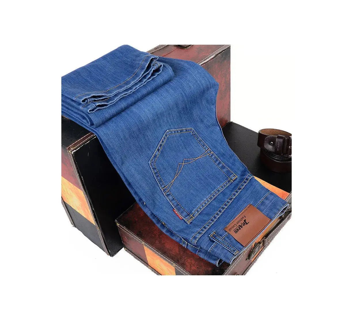 Men’s Cotton Blend Waffle Trousers – Straight Business Casual Pants - Honesty Sales