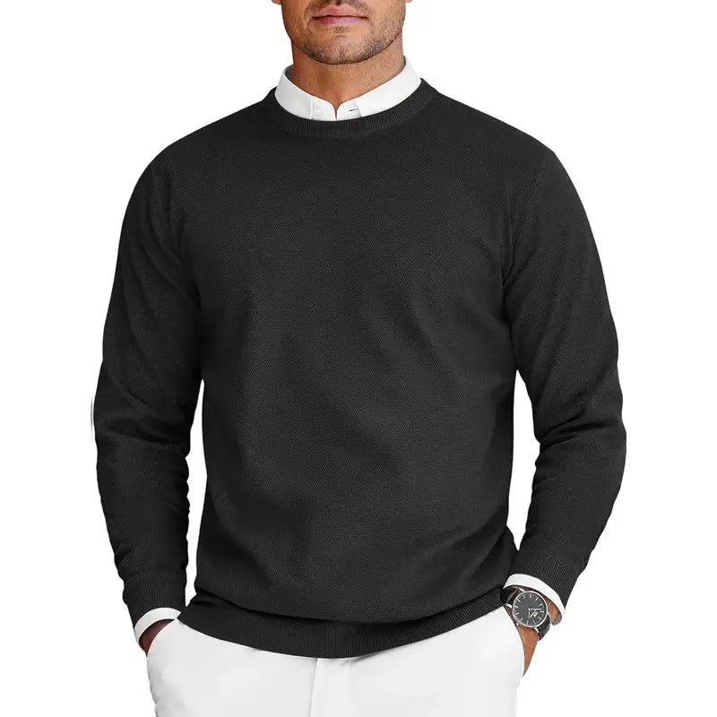 Men’s Crew Neck Knit Sweater – Lightweight Oversized Pullover - Honesty Sales