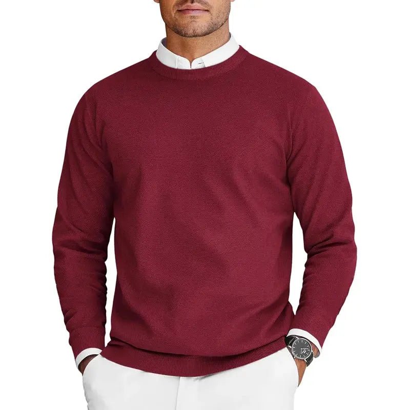 Men’s Crew Neck Knit Sweater – Lightweight Oversized Pullover - Honesty Sales