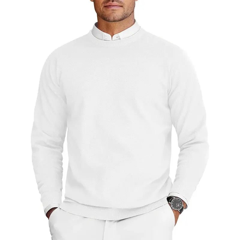 Men’s Crew Neck Knit Sweater – Lightweight Oversized Pullover - Honesty Sales
