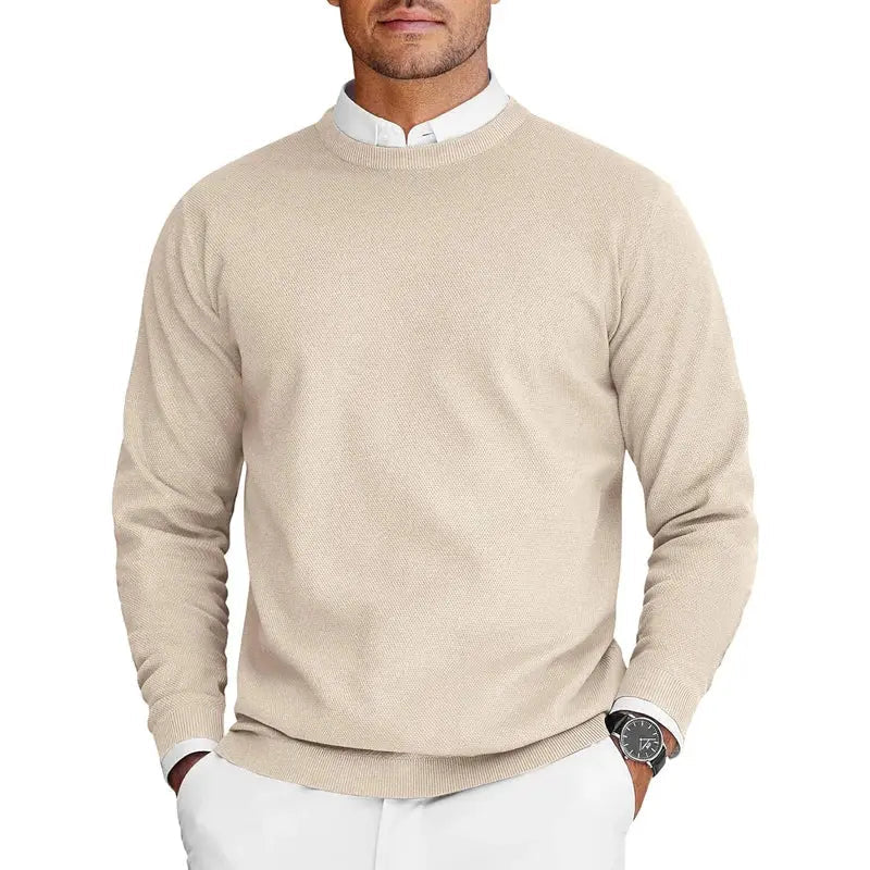 Men’s Crew Neck Knit Sweater – Lightweight Oversized Pullover - Honesty Sales