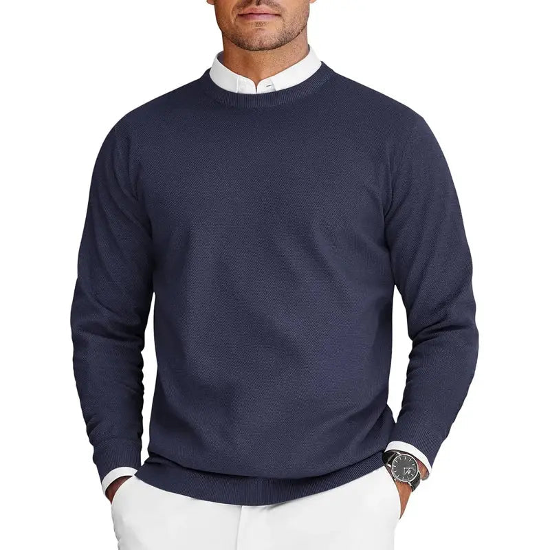 Men’s Crew Neck Knit Sweater – Lightweight Oversized Pullover - Honesty Sales