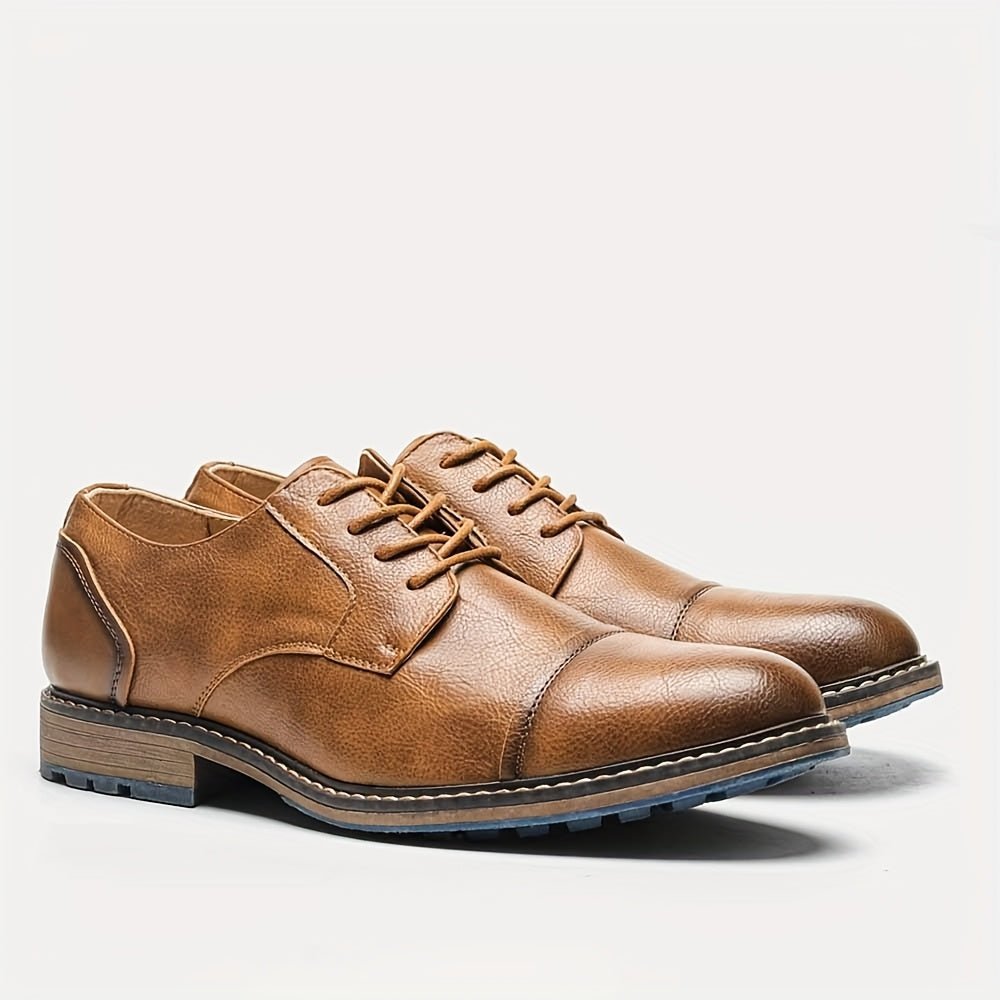 Men's Derby Shoes PU Casual Business Vintage Men's Shoes - Honesty Sales