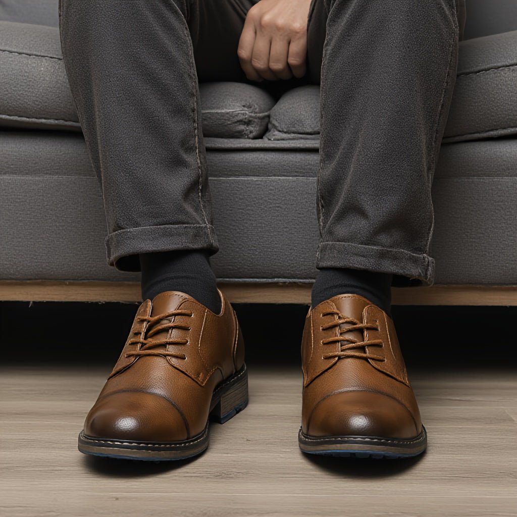 Men's Derby Shoes PU Casual Business Vintage Men's Shoes - Honesty Sales