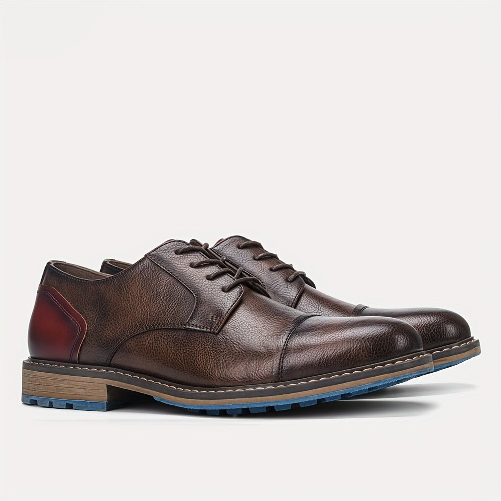 Men's Derby Shoes PU Casual Business Vintage Men's Shoes - Honesty Sales