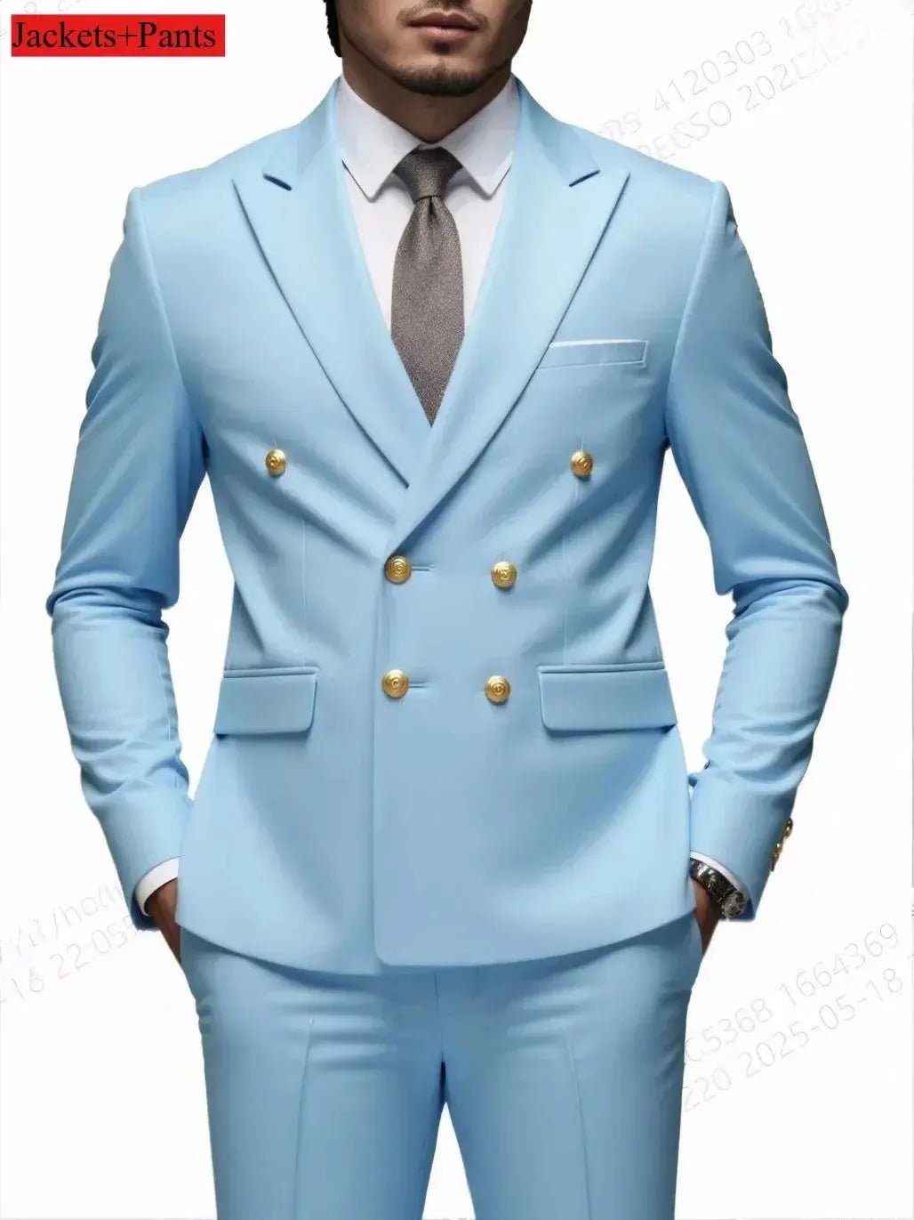 Men’s Double - Breasted Black Suit – 2 - Piece Wedding, Prom & Business Tuxedo Set - Honesty Sales
