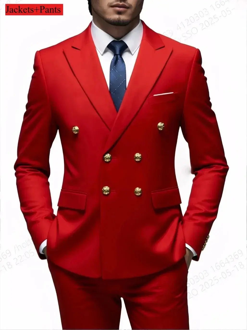Men’s Double - Breasted Black Suit – 2 - Piece Wedding, Prom & Business Tuxedo Set - Honesty Sales