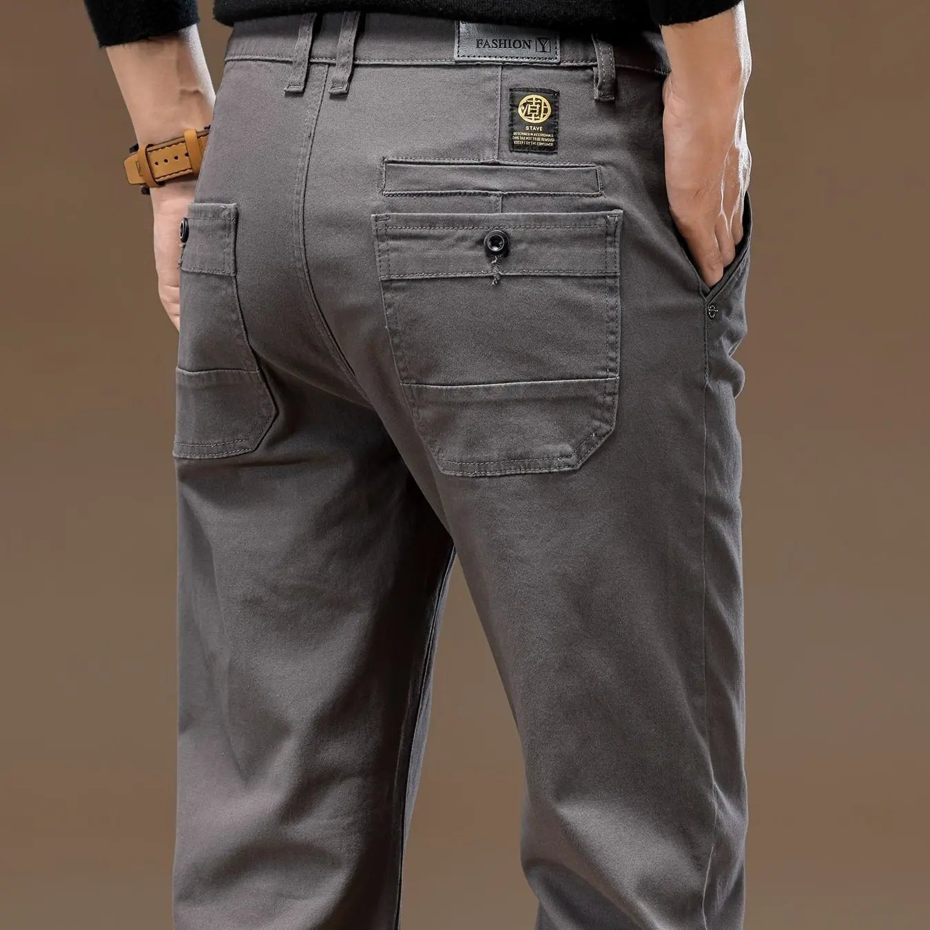 Men’s Elastic Waist Solid Trousers – Casual & Business Dress Pants - Honesty Sales