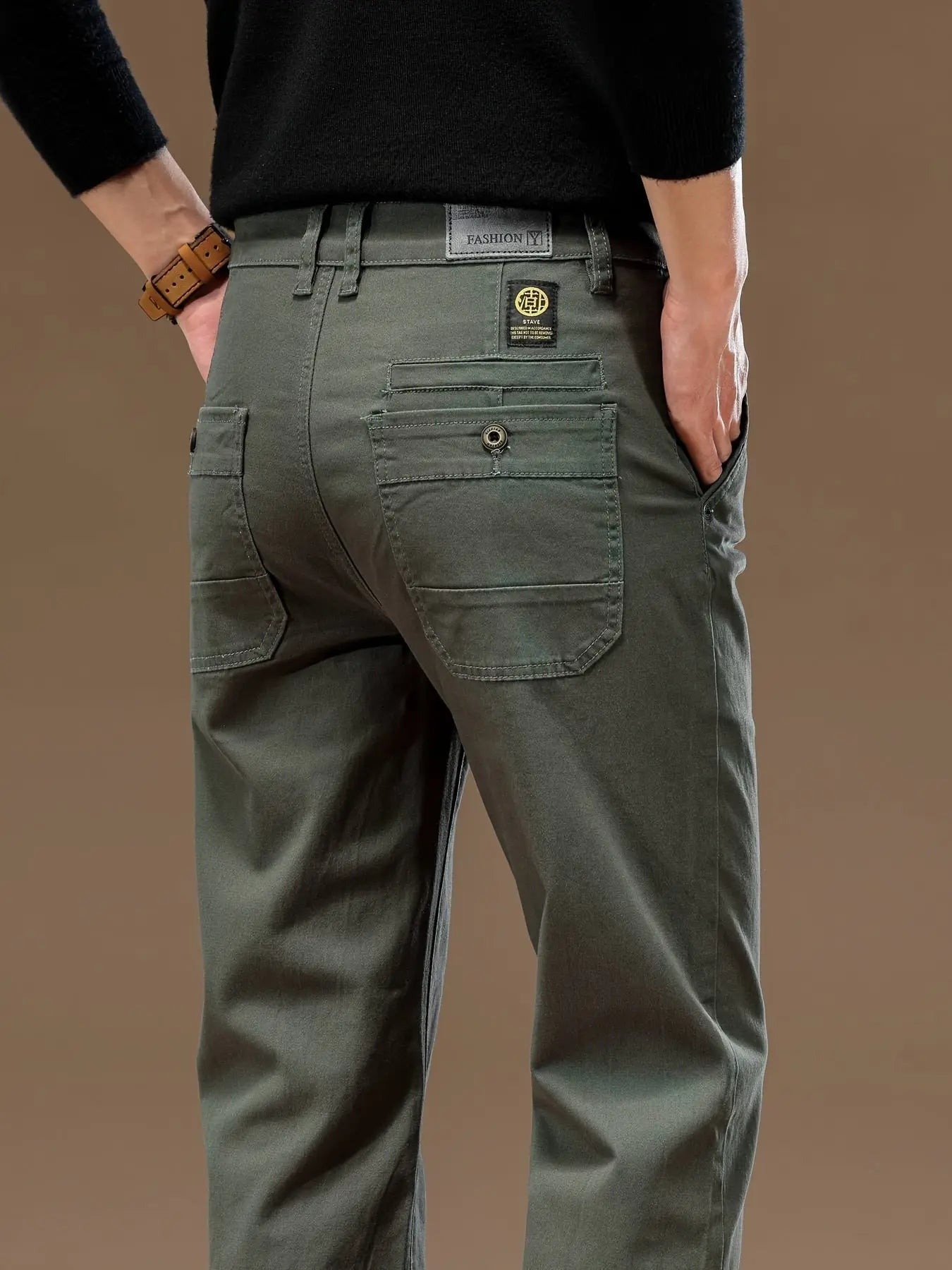 Men’s Elastic Waist Solid Trousers – Casual & Business Dress Pants - Honesty Sales