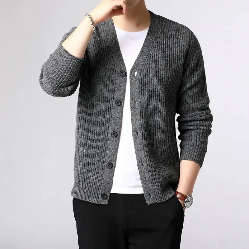 Men’s Fashion Knit Cardigan – Slim Fit Thick Winter Sweater - Honesty Sales