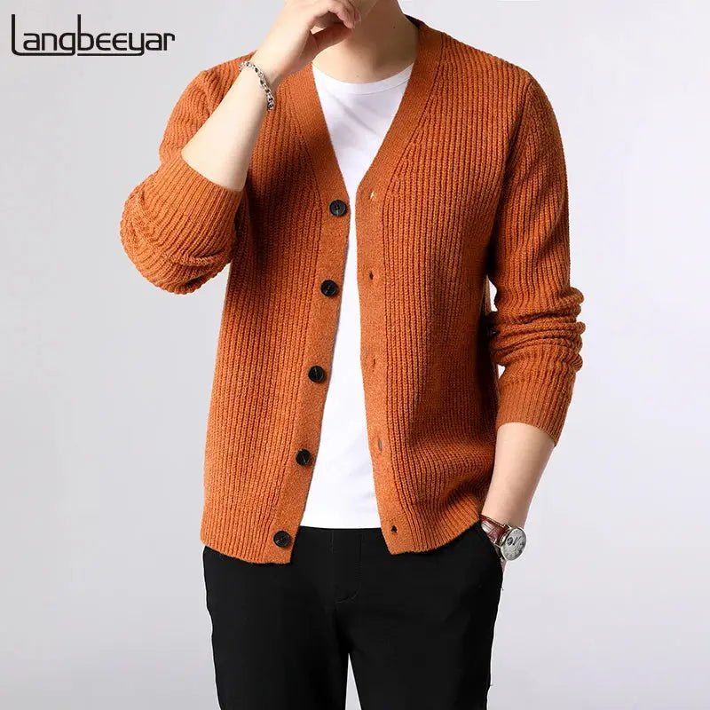 Men’s Fashion Knit Cardigan – Slim Fit Thick Winter Sweater - Honesty Sales