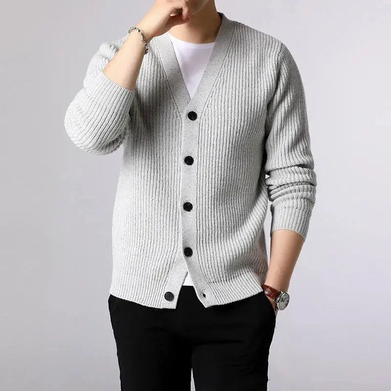 Men’s Fashion Knit Cardigan – Slim Fit Thick Winter Sweater - Honesty Sales