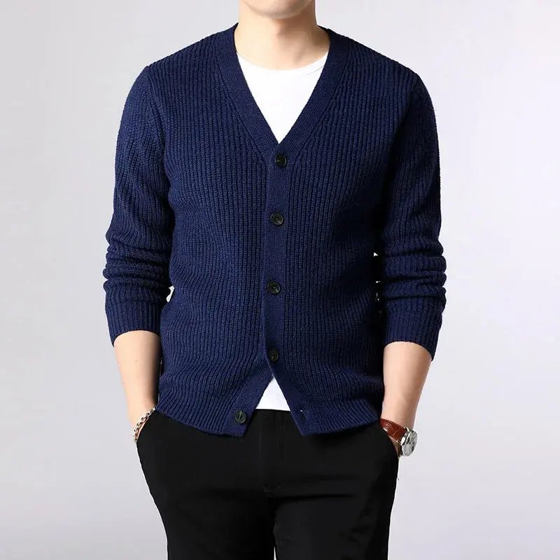 Men’s Fashion Knit Cardigan – Slim Fit Thick Winter Sweater - Honesty Sales