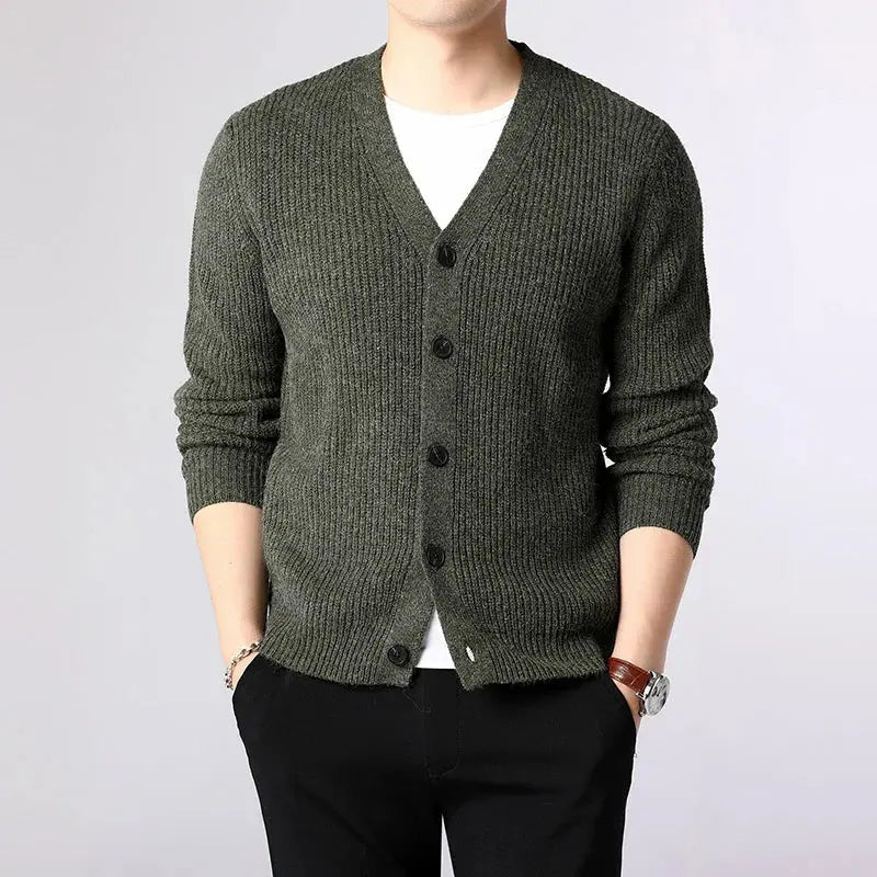 Men’s Fashion Knit Cardigan – Slim Fit Thick Winter Sweater - Honesty Sales
