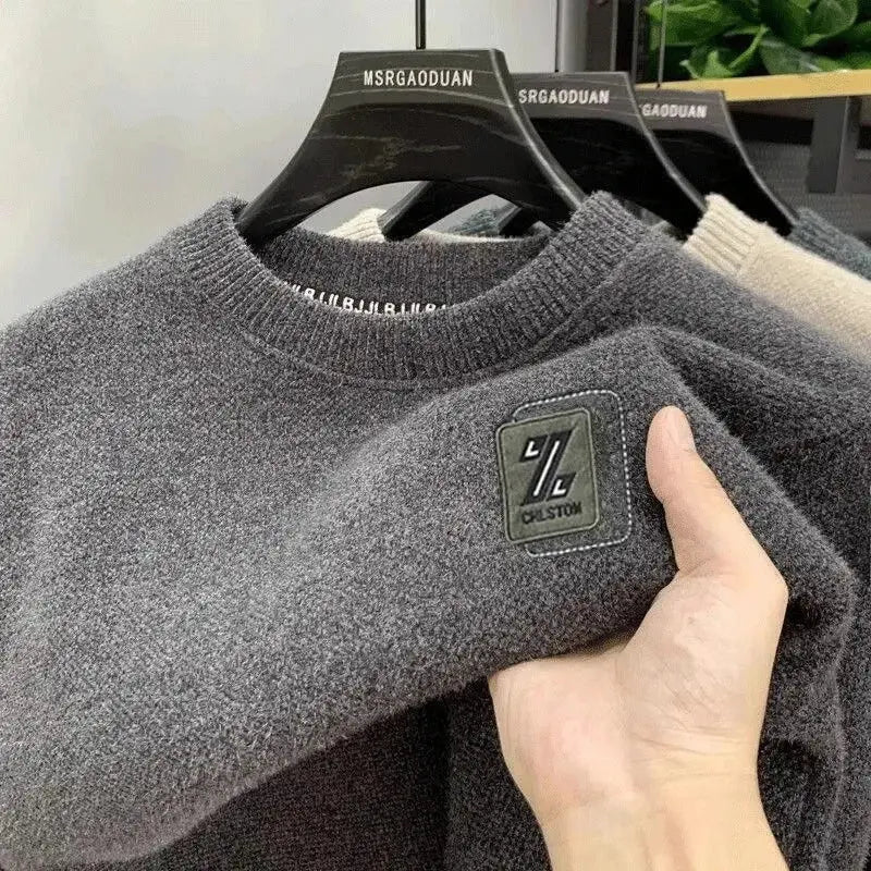Men’s Fleece - Lined Knit Sweater – Autumn/Winter O - Neck Wool Pullover - Honesty Sales