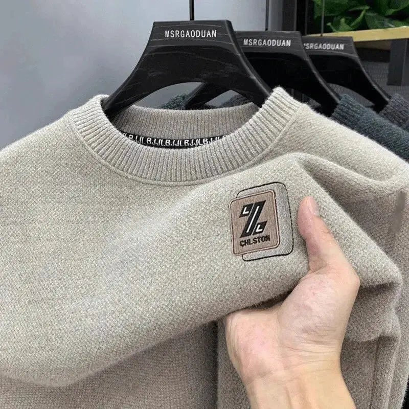 Men’s Fleece - Lined Knit Sweater – Autumn/Winter O - Neck Wool Pullover - Honesty Sales