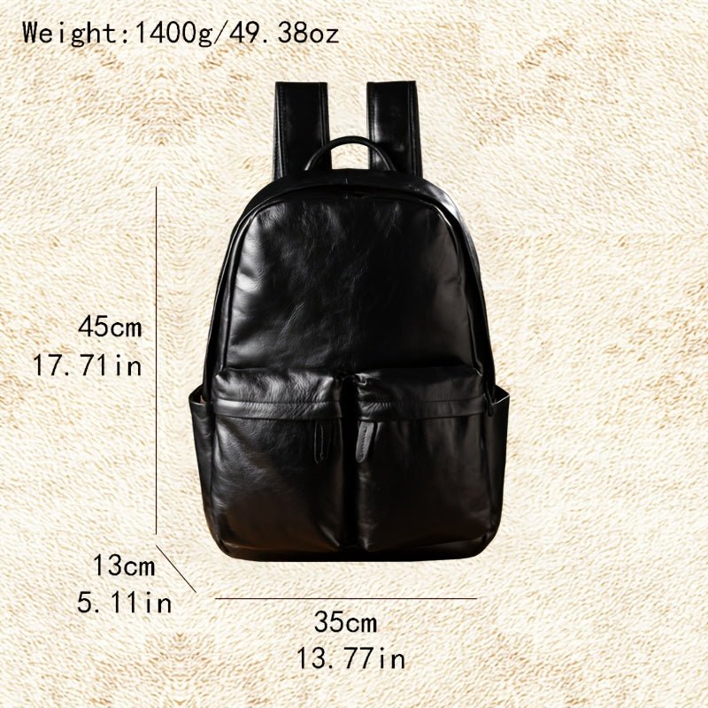 Men’s Genuine Leather Backpack – Large - Capacity Top - Grain Cowhide Travel & Business Bag - Honesty Sales