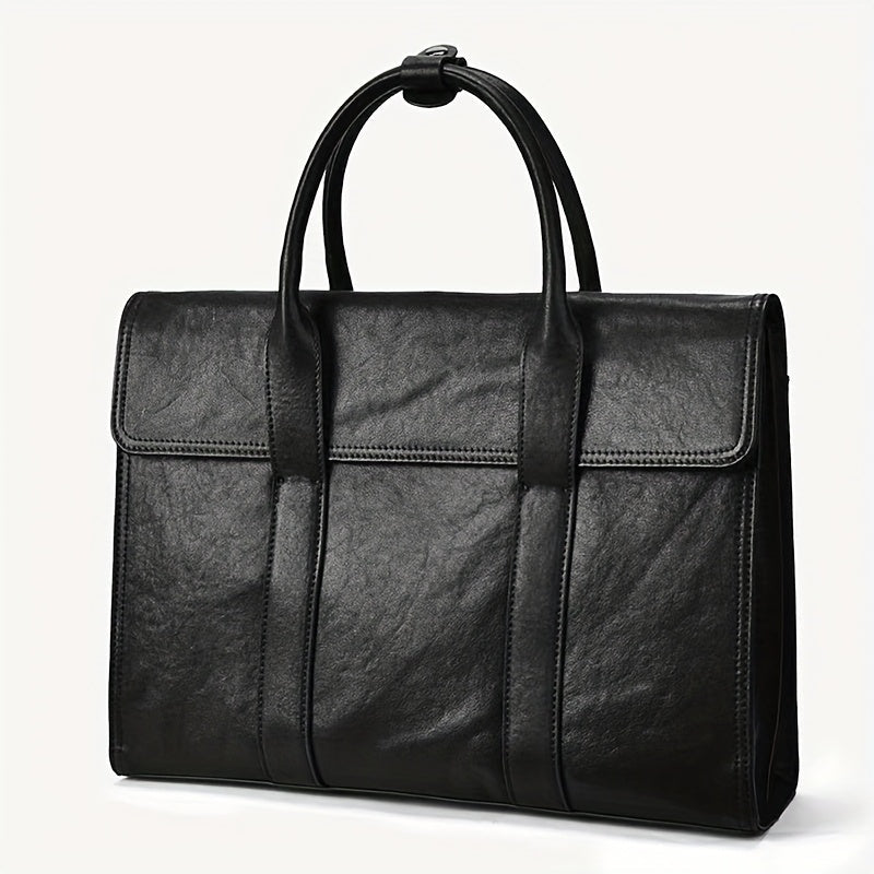 Men’s Genuine Leather Briefcase – Large - Capacity Business Laptop Bag with Adjustable Shoulder Strap - Honesty Sales