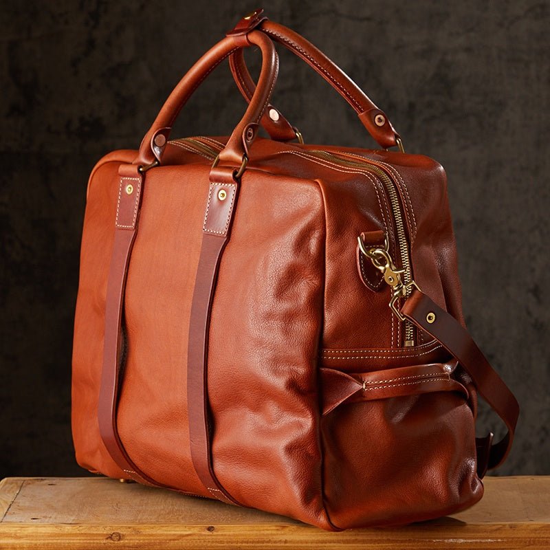 Men’s Genuine Leather Travel Bag – Large - Capacity Business & Casual Handheld or Shoulder Bag - Honesty Sales