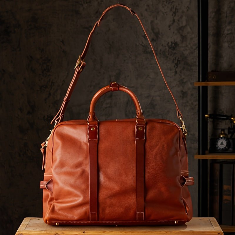 Men’s Genuine Leather Travel Bag – Large - Capacity Business & Casual Handheld or Shoulder Bag - Honesty Sales
