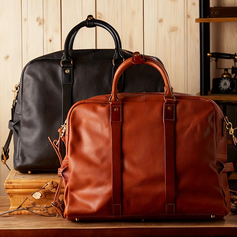 Men’s Genuine Leather Travel Bag – Large - Capacity Business & Casual Handheld or Shoulder Bag - Honesty Sales