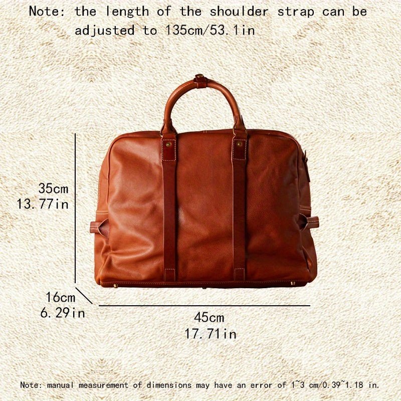 Men’s Genuine Leather Travel Bag – Large - Capacity Business & Casual Handheld or Shoulder Bag - Honesty Sales