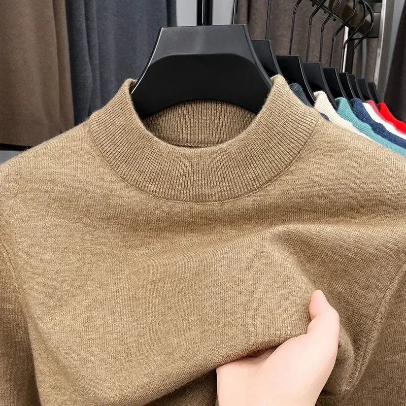 Men’s Half Turtleneck Sweater – Autumn/Winter Mock Neck Pullover - Honesty Sales