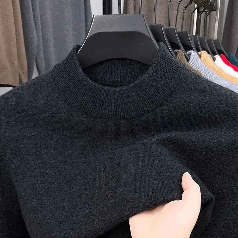 Men’s Half Turtleneck Sweater – Autumn/Winter Mock Neck Pullover - Honesty Sales