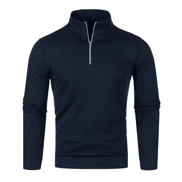 Men’s Half - Zip Cotton Sweater – Autumn/Winter Slim Fit Knit Pullover - Honesty Sales