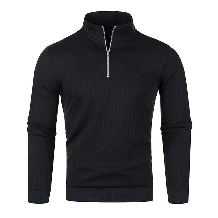 Men’s Half - Zip Cotton Sweater – Autumn/Winter Slim Fit Knit Pullover - Honesty Sales