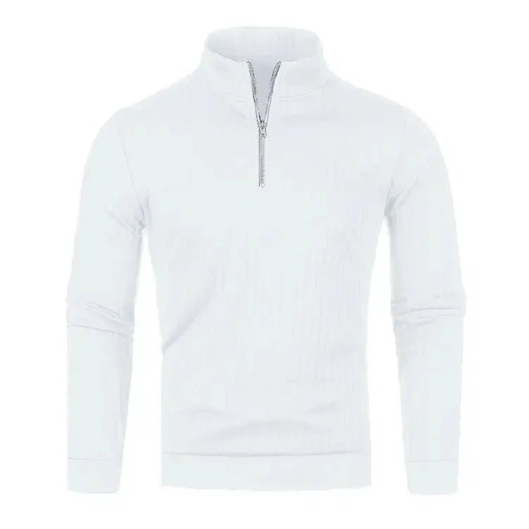 Men’s Half - Zip Cotton Sweater – Autumn/Winter Slim Fit Knit Pullover - Honesty Sales
