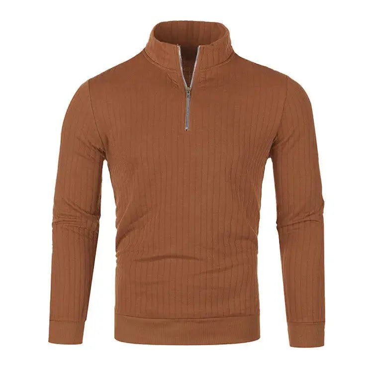 Men’s Half - Zip Cotton Sweater – Autumn/Winter Slim Fit Knit Pullover - Honesty Sales