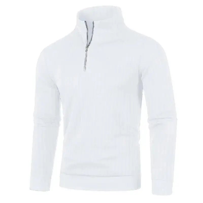 Men’s Half - Zip Cotton Sweater – Autumn/Winter Slim Fit Knit Pullover - Honesty Sales