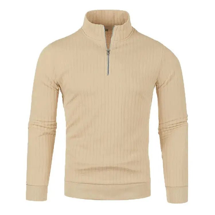 Men’s Half - Zip Cotton Sweater – Autumn/Winter Slim Fit Knit Pullover - Honesty Sales