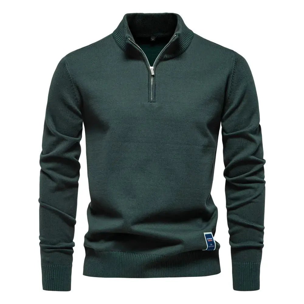 Men’s Half - Zip Knit Sweater – Autumn/Winter Slim Fit Pullover - Honesty Sales