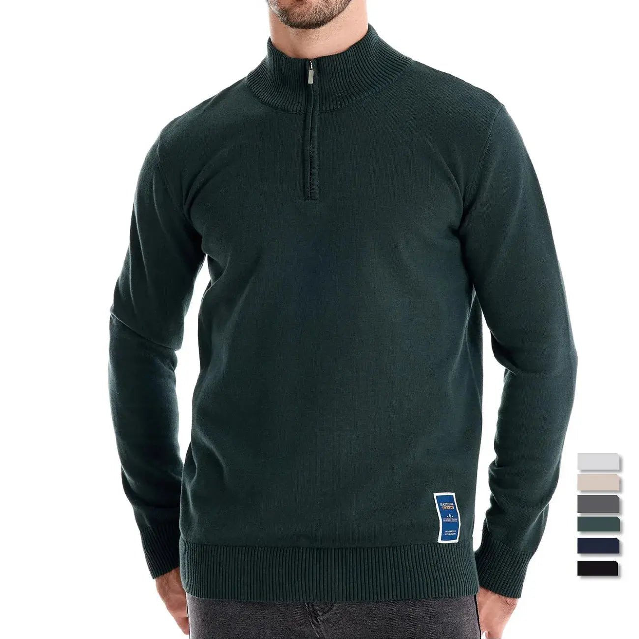 Men’s Half - Zip Knit Sweater – Autumn/Winter Slim Fit Pullover - Honesty Sales