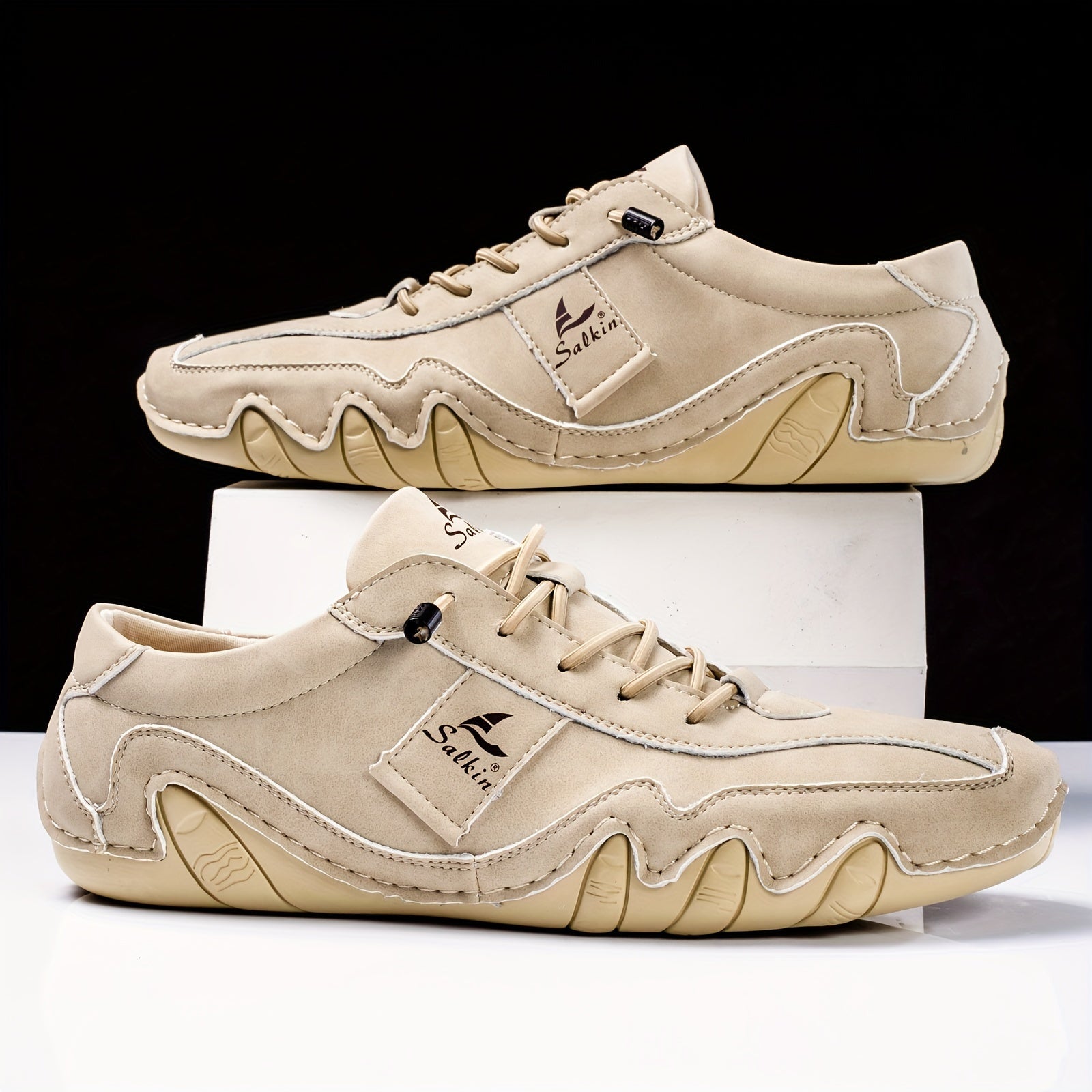 Men’s Handcrafted Casual Lace - Up Sneakers – Soft, Breathable Comfort Driving Shoes - Honesty Sales