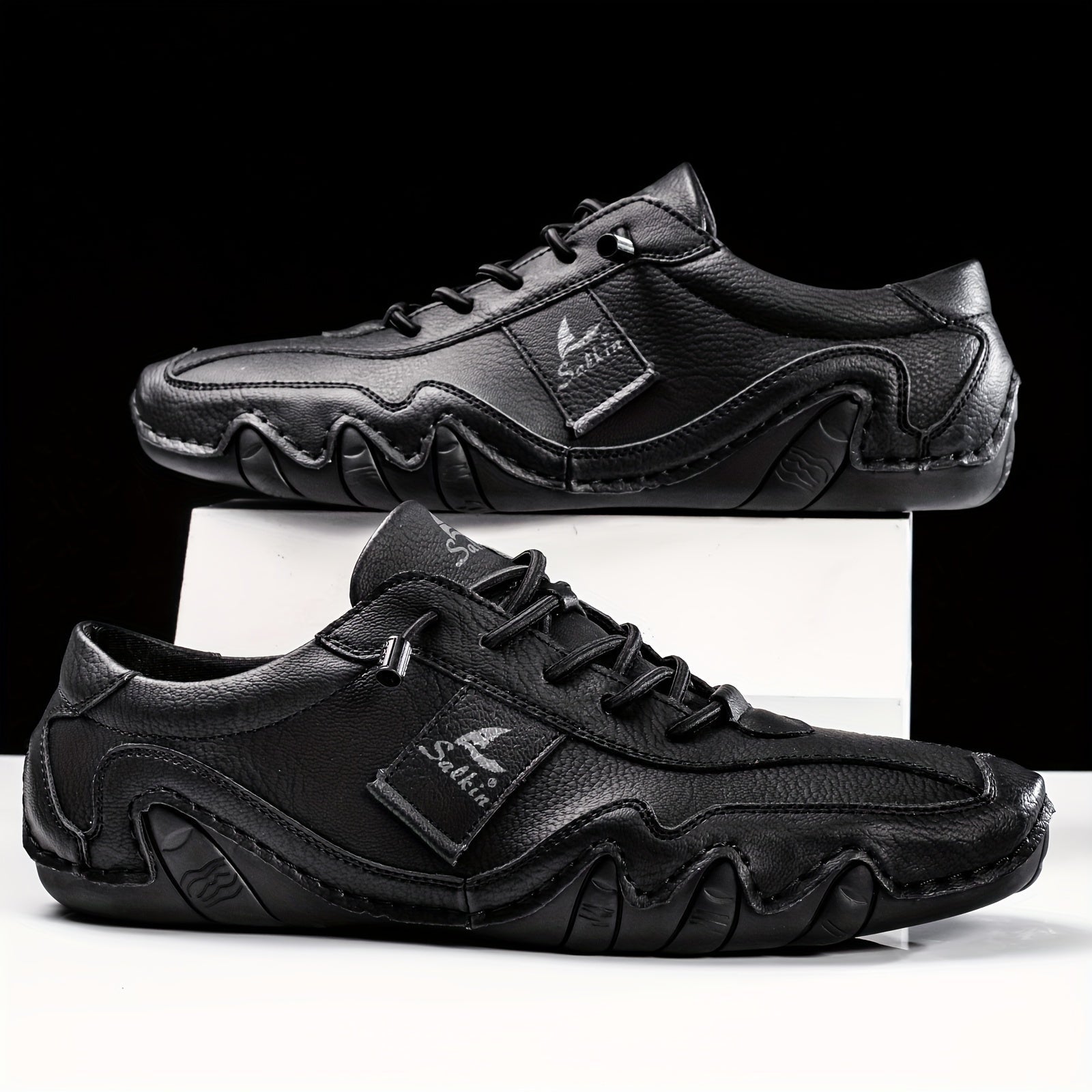 Men’s Handcrafted Casual Lace - Up Sneakers – Soft, Breathable Comfort Driving Shoes - Honesty Sales