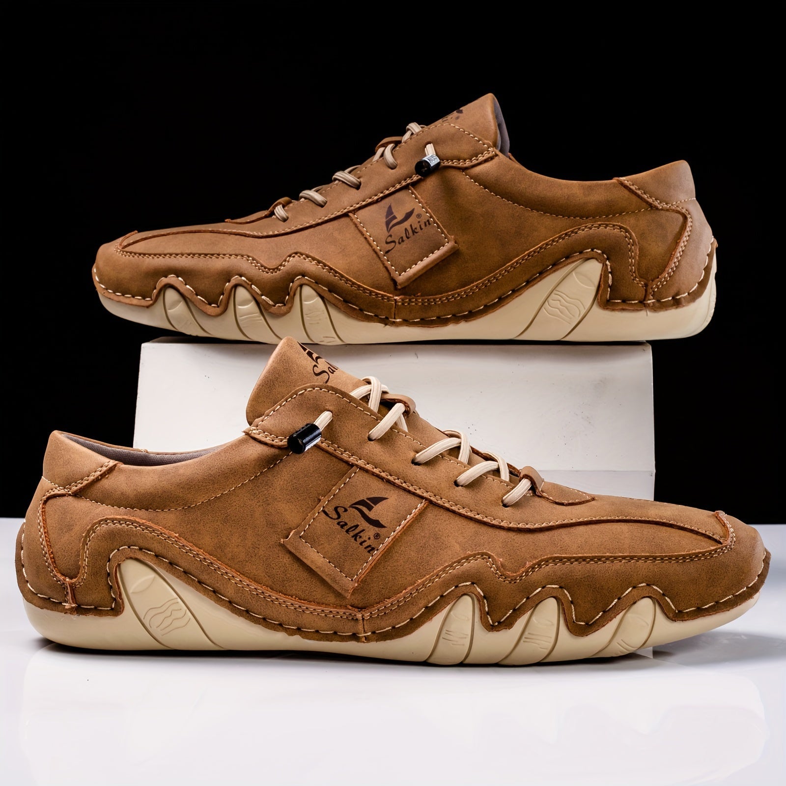 Men’s Handcrafted Casual Lace - Up Sneakers – Soft, Breathable Comfort Driving Shoes - Honesty Sales