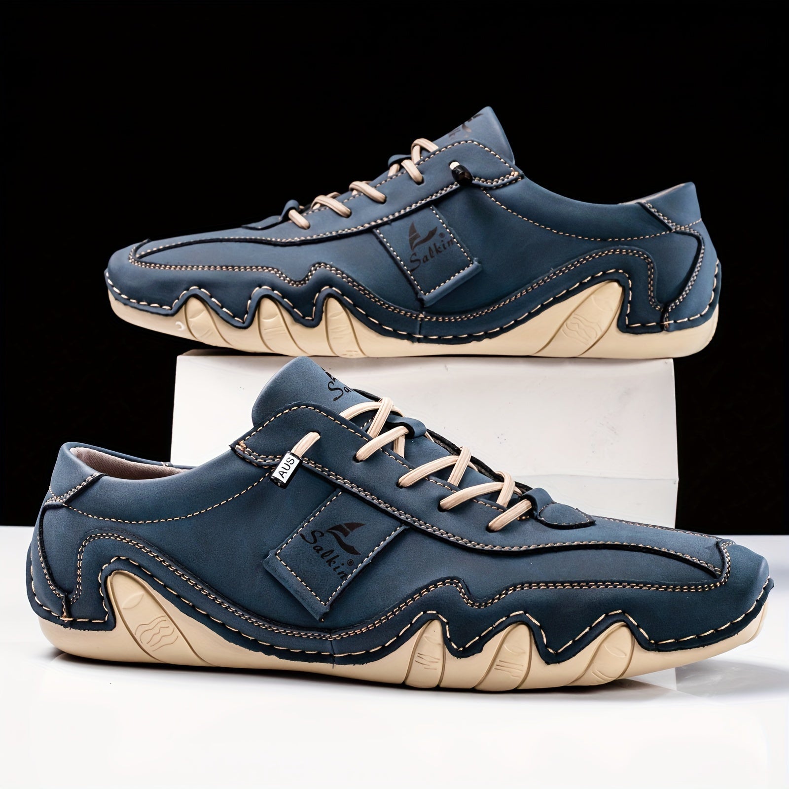 Men’s Handcrafted Casual Lace - Up Sneakers – Soft, Breathable Comfort Driving Shoes - Honesty Sales