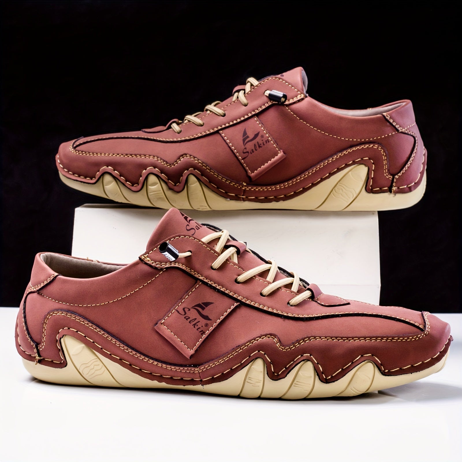 Men’s Handcrafted Casual Lace - Up Sneakers – Soft, Breathable Comfort Driving Shoes - Honesty Sales