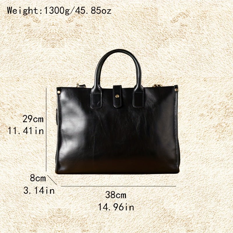 Men’s Handmade Genuine Leather Briefcase – High - End Top - Grain Laptop Shoulder Bag - Honesty Sales