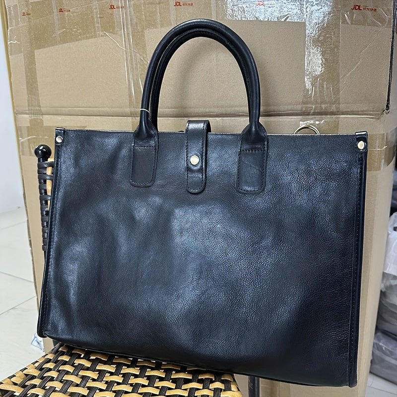 Men’s Handmade Genuine Leather Briefcase – High - End Top - Grain Laptop Shoulder Bag - Honesty Sales