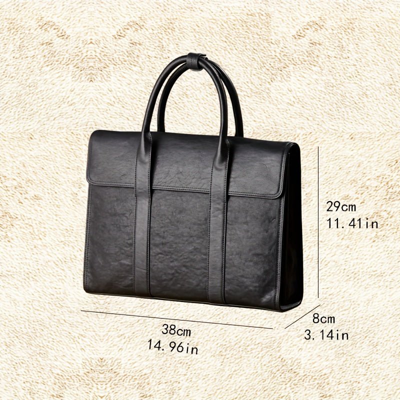 Men’s Handmade Top - Grain Leather Business Briefcase – Large - Capacity Commuter Laptop & Document Bag - Honesty Sales