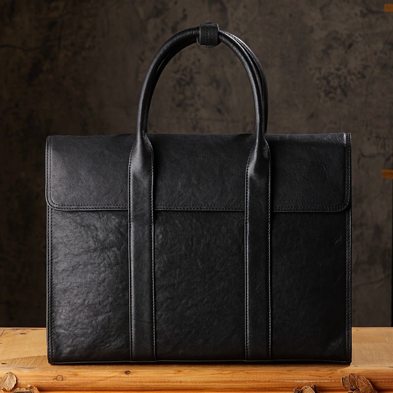 Men’s Handmade Top - Grain Leather Business Briefcase – Large - Capacity Commuter Laptop & Document Bag - Honesty Sales