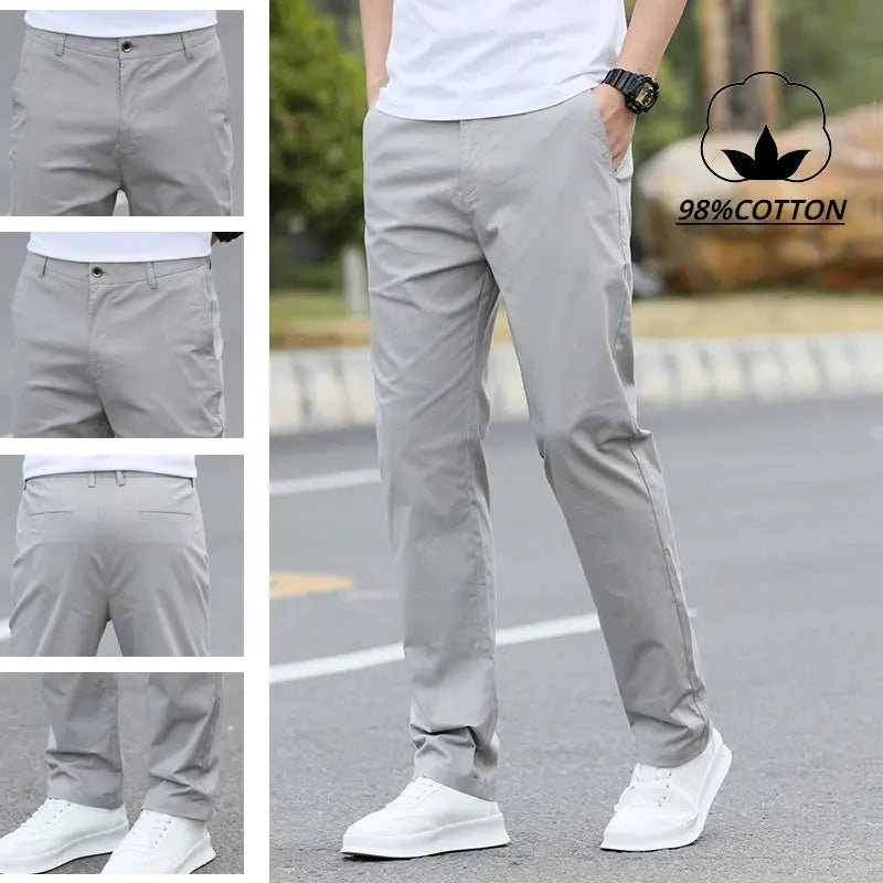 Men's High - Quality Chinos - Cotton Casual Trousers - Breathable Straight Pants (Sizes w28 - w40) - Honesty Sales