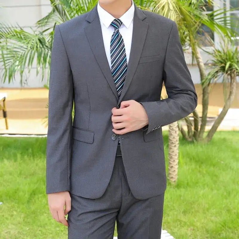 Men’s Italian Style 2 - Piece Suit – Slim Fit Blazer & Trousers (Up to 8XL) - Honesty Sales
