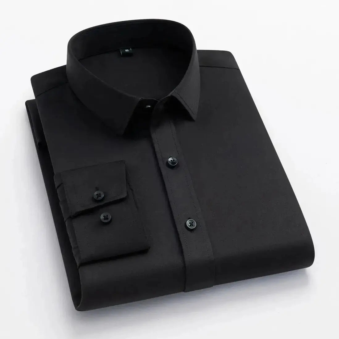 Men's long - sleeved, non - iron, elastic dress shirt for professional work attire. Stand - up collar (55 - 105kg) - Honesty Sales