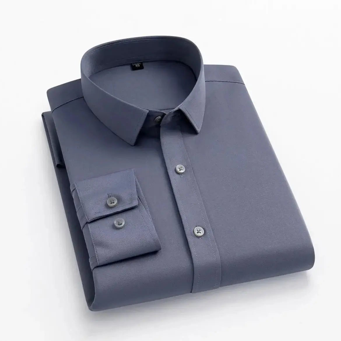 Men's long - sleeved, non - iron, elastic dress shirt for professional work attire. Stand - up collar (55 - 105kg) - Honesty Sales